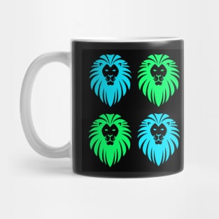 Green and blue lions Mug